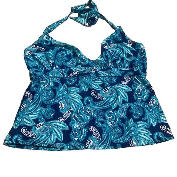Basic Editions Other - 🚨5 for $25 Special Sale item🚨Basic Editions Paisley Halter Tankini Top Size 20